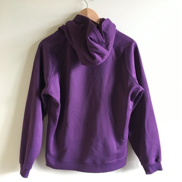 UA UNDER ARMOR HOODED SWEARSHIRT ATHLETIC WITH POCKET WOMENS SIZE M PURPLE - Picture 3 of 3